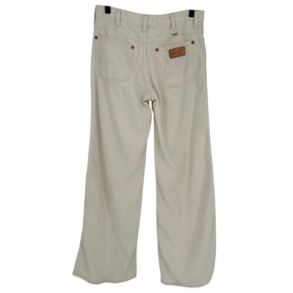 Wrangler Unbound Vanilla Wide Leg Jeans Beige Mid Rise Western Casual Cowgirl 27 - Picture 2 of 9